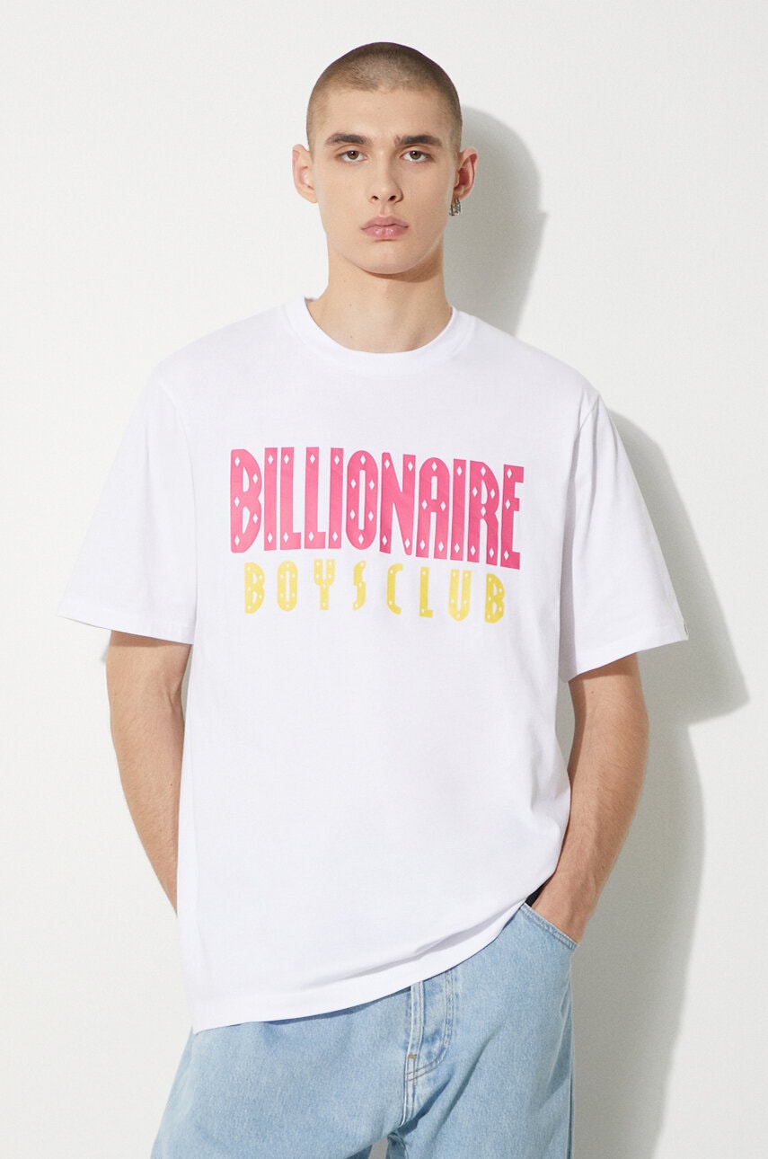 Billionaire Boys Club tricou din bumbac Straight Logo barbati, culoarea alb, cu imprimeu, B24243 Billionaire Boys Club tricou din bumbac Straight Logo barbati, culoarea alb, cu imprimeu, B24243