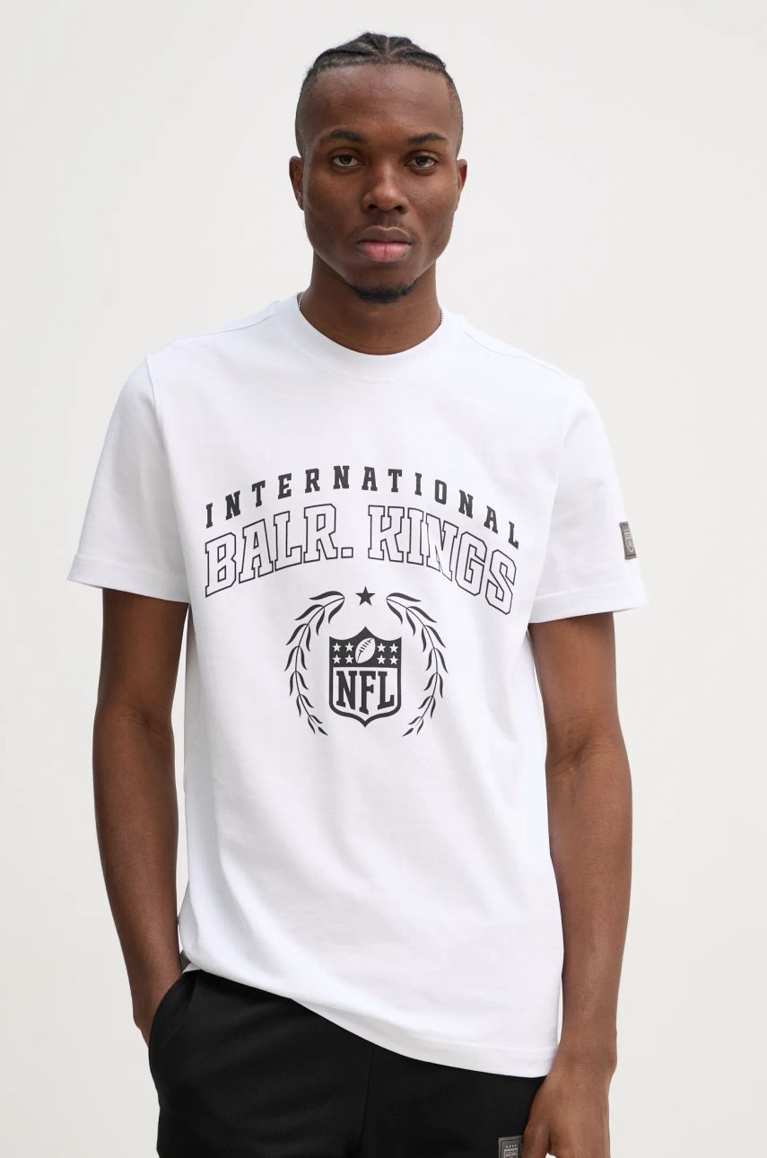 BALR. tricou din bumbac NFL x BALR. barbati, culoarea alb, modelator, B1112 1277