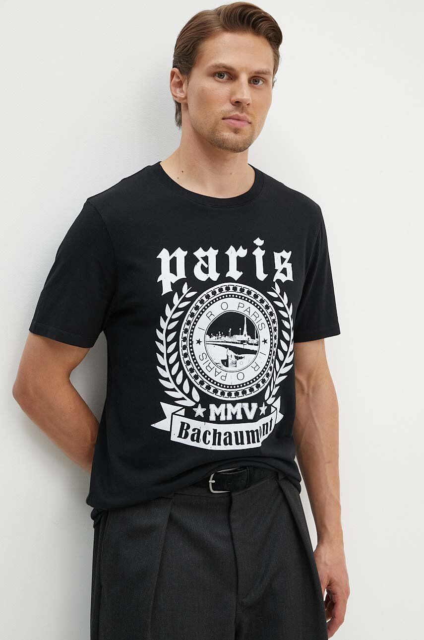 IRO tricou din bumbac barbati, culoarea negru, cu imprimeu, MP19RIDA