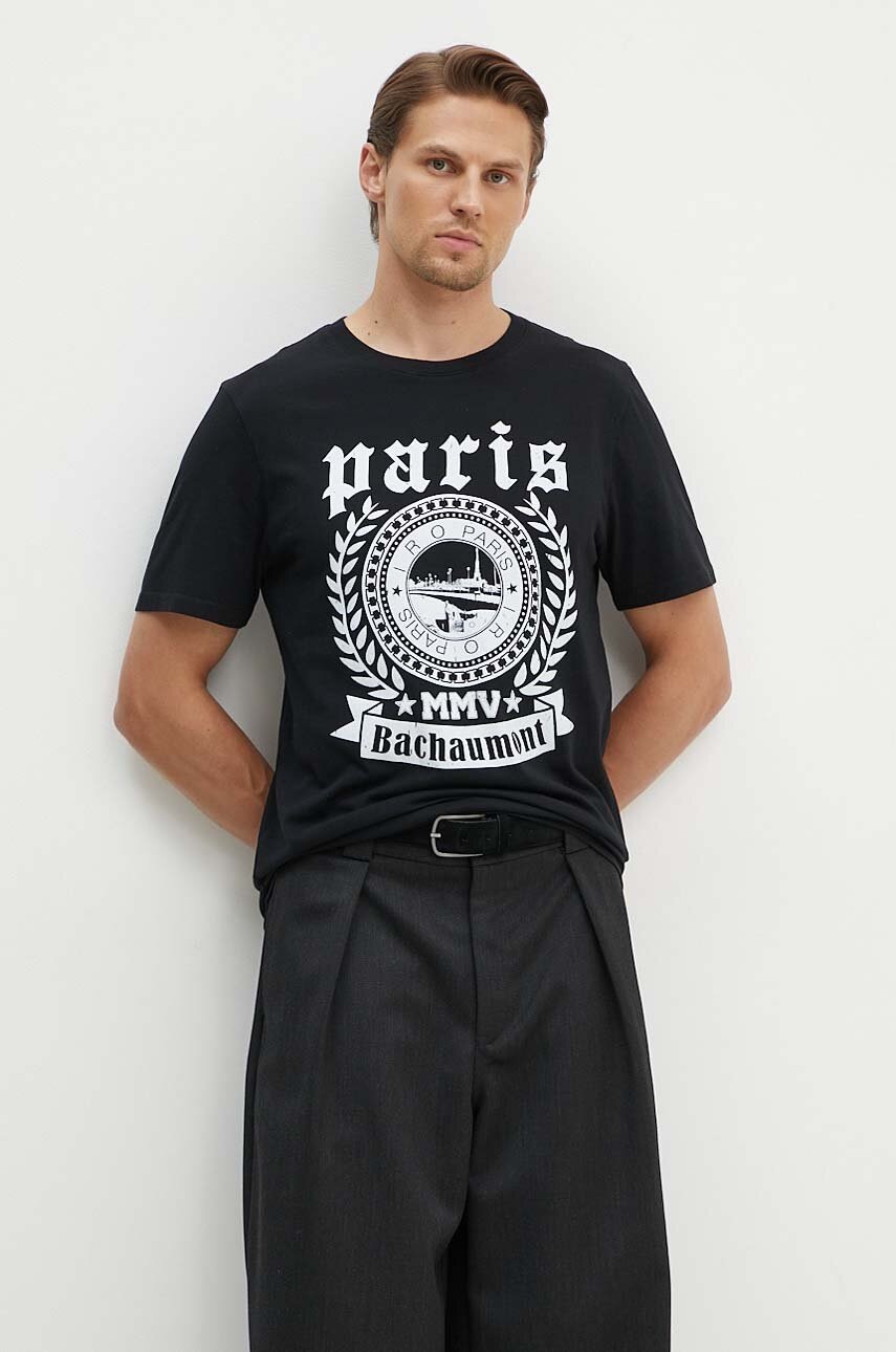 Βαμβακερό μπλουζάκι IRO ανδρικό, χρώμα: μαύρο, MP19RIDA φωτογραφία