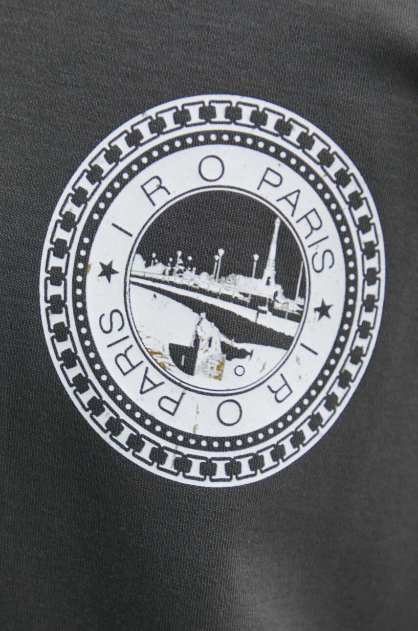 Βαμβακερό μπλουζάκι IRO ανδρικό, χρώμα: γκρι, MP19AUBIN φωτογραφία