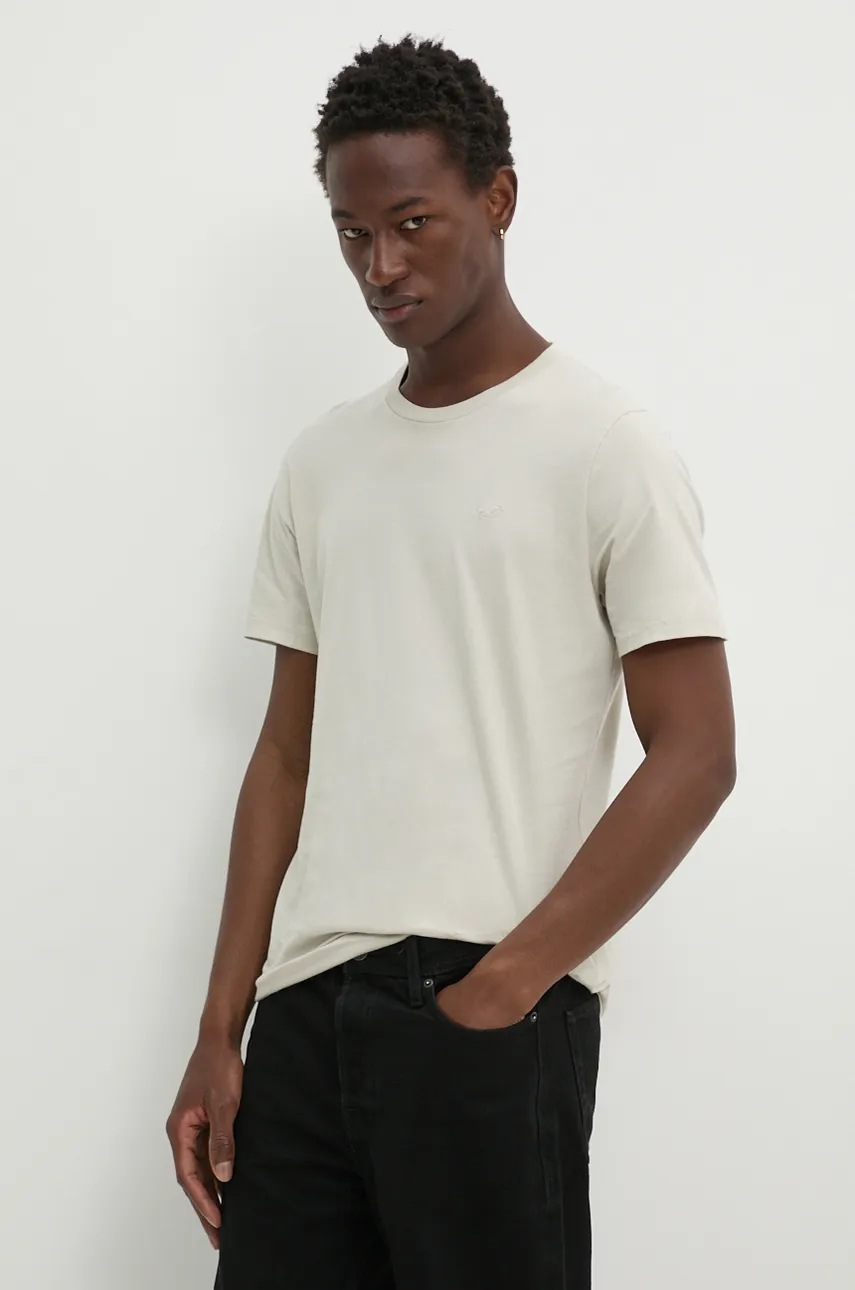 

Памучна тениска Hollister Co. в бежово с изчистен дизайн KI324-4151, Бежов