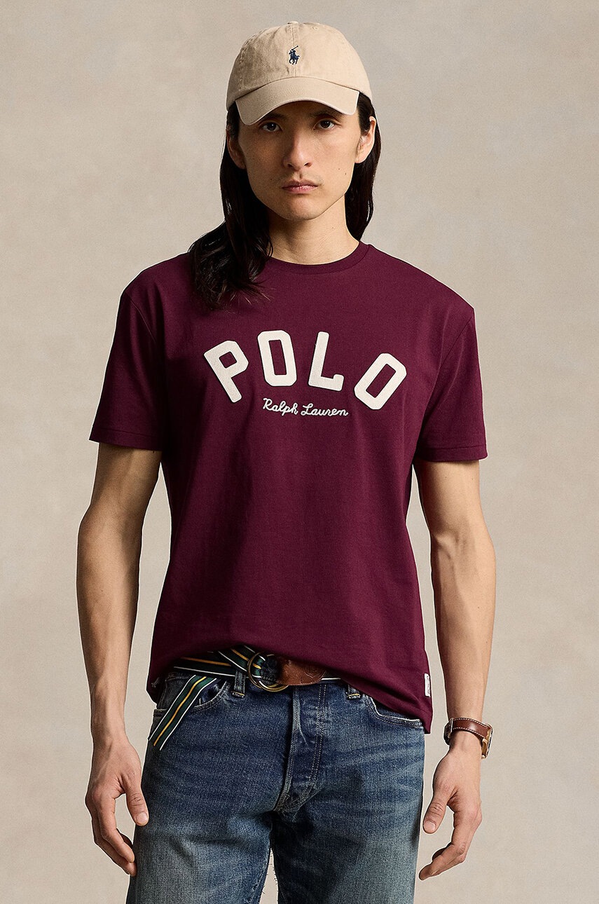 

Памучна тениска Polo Ralph Lauren в червено с апликация 710952043, Червен