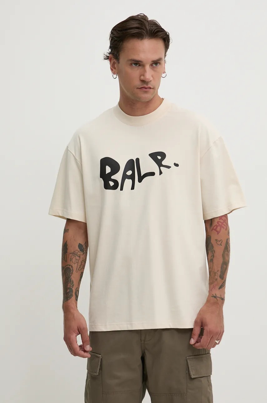 

Памучна тениска BALR. Game of the Gods в бежово с принт B1112 1269, Бежов