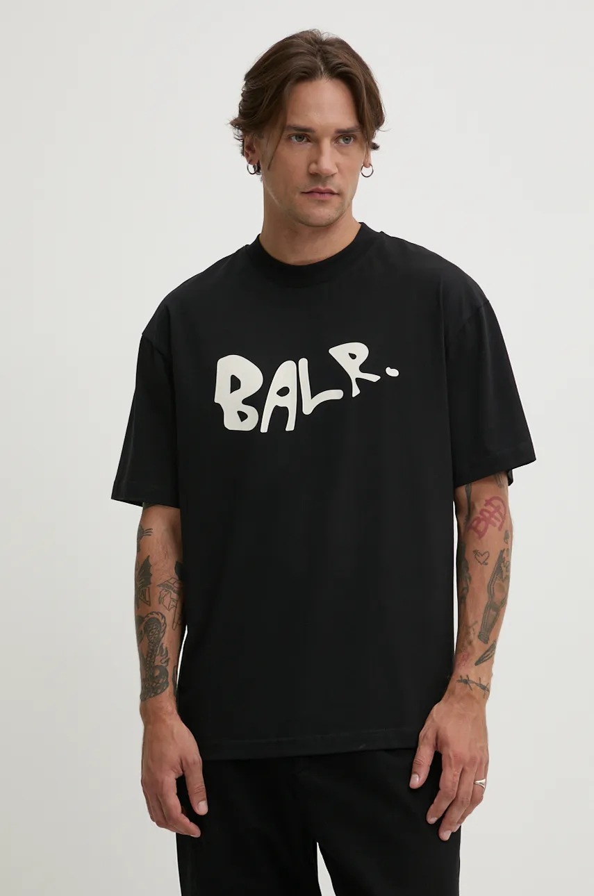 

Памучна тениска BALR. Game of the Gods в черно с принт B1112 1269, Черен