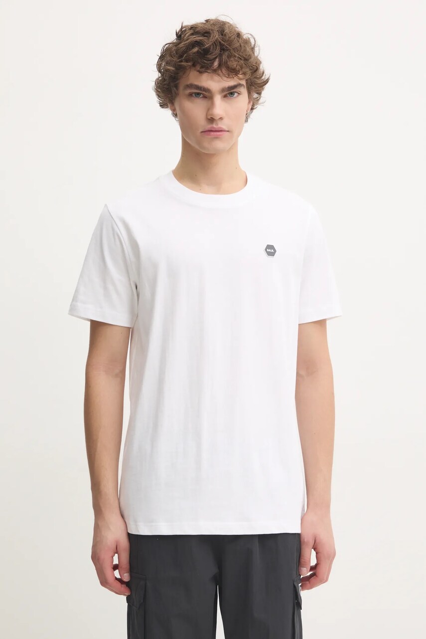 BALR. tricou din bumbac Hexline barbati, culoarea alb, cu imprimeu, B1112 1255