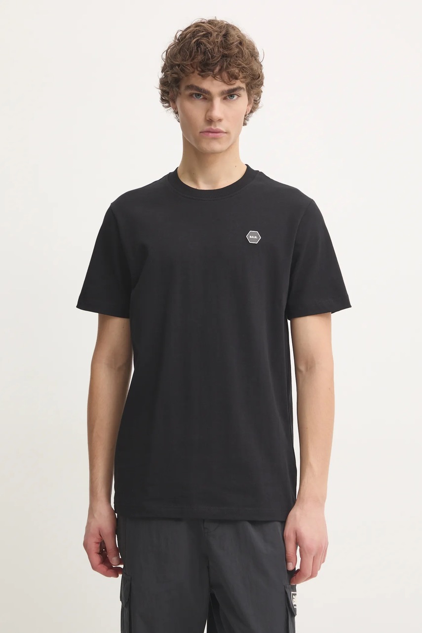 BALR. tricou din bumbac Hexline barbati, culoarea negru, cu imprimeu, B1112 1255