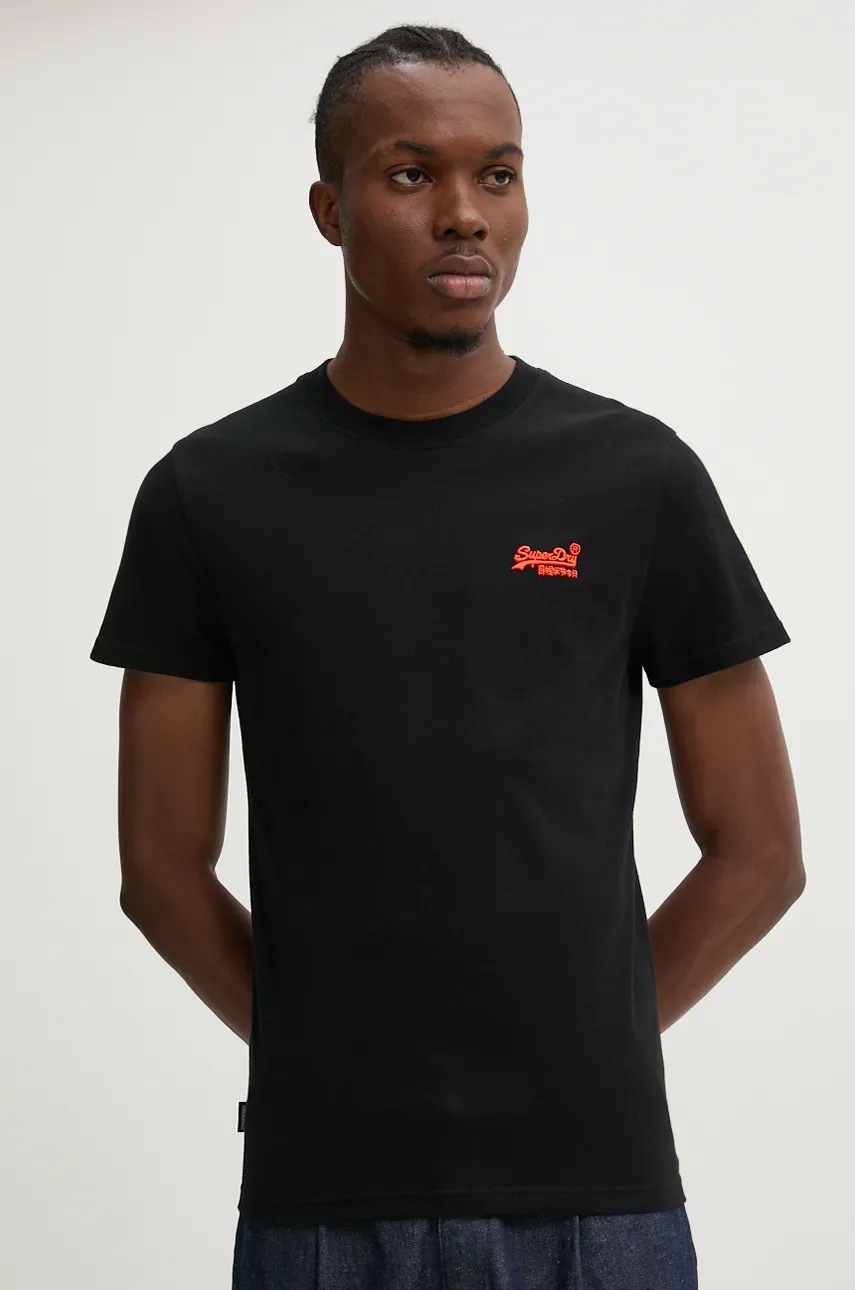 

Памучна тениска Superdry в черно с изчистен дизайн M1011245A-AOC, Черен