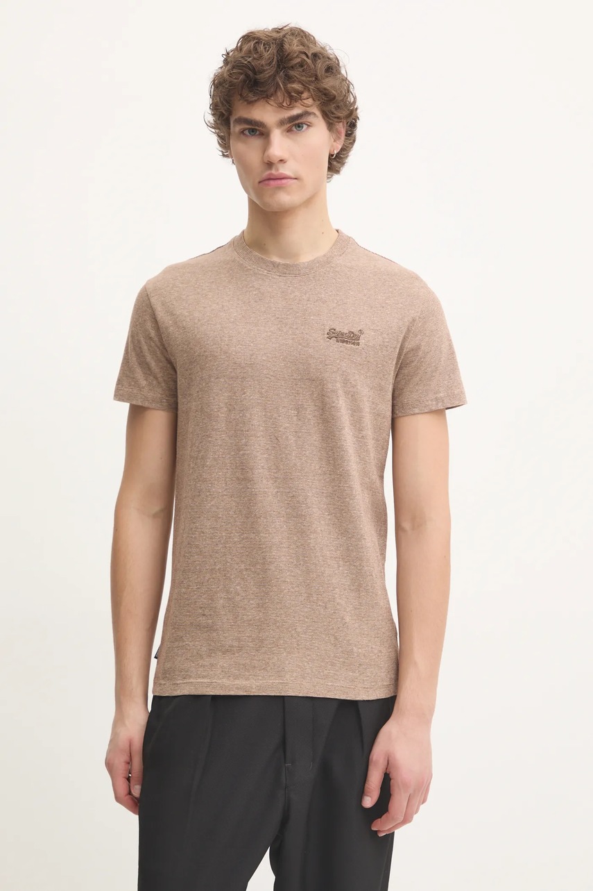 

Памучна тениска Superdry в бежово с десен M1011245A-B7D, Бежов