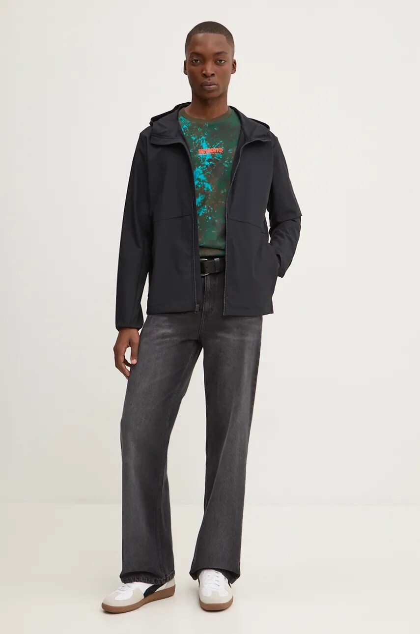 Хлопковая футболка Superdry мужская цвет зелёный узорная M1012034A-B2O Хлопковая футболка Superdry мужская цвет зелёный узорная M1012034A-B2O