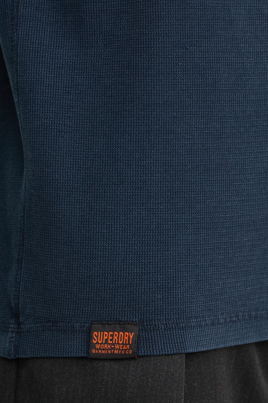 Бавовняний лонгслів Superdry колір синій однотонний M6010845A-98T 