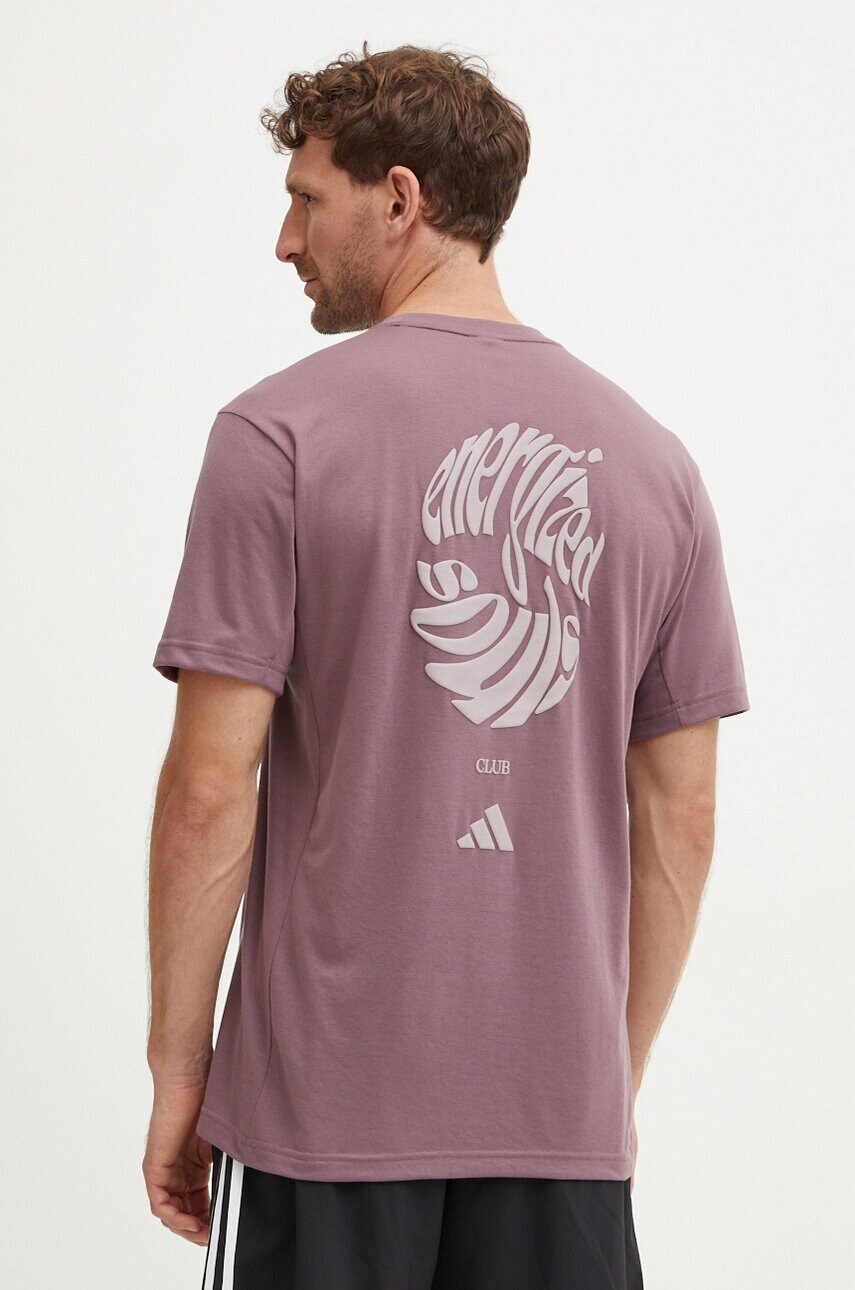 adidas Performance tricou de antrenament Yoga culoarea violet, cu imprimeu, IX9052