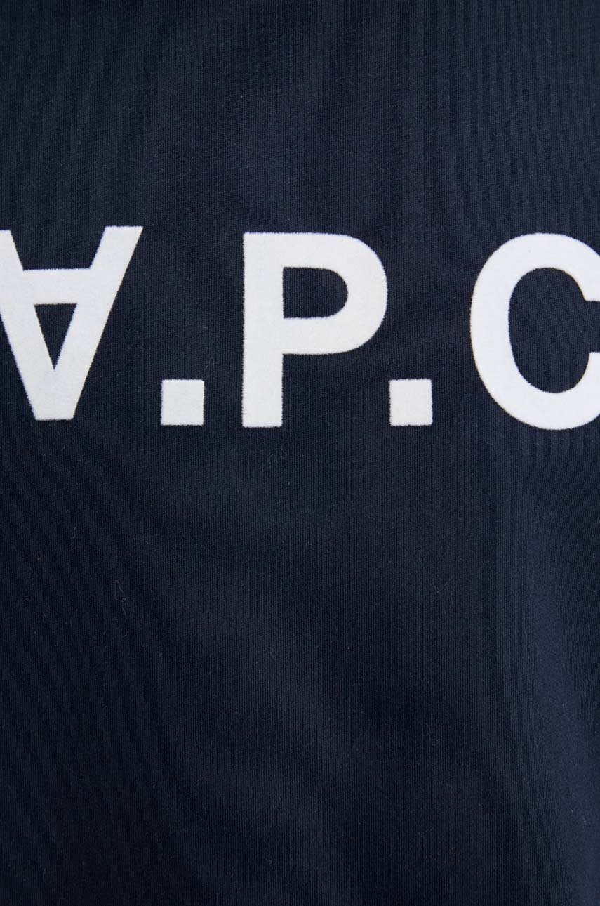 Βαμβακερό μπλουζάκι A.P.C. t-shirt standard grand vpc GOTS χρώμα: ναυτικό μπλε, COHBM.M26384 φωτογραφία
