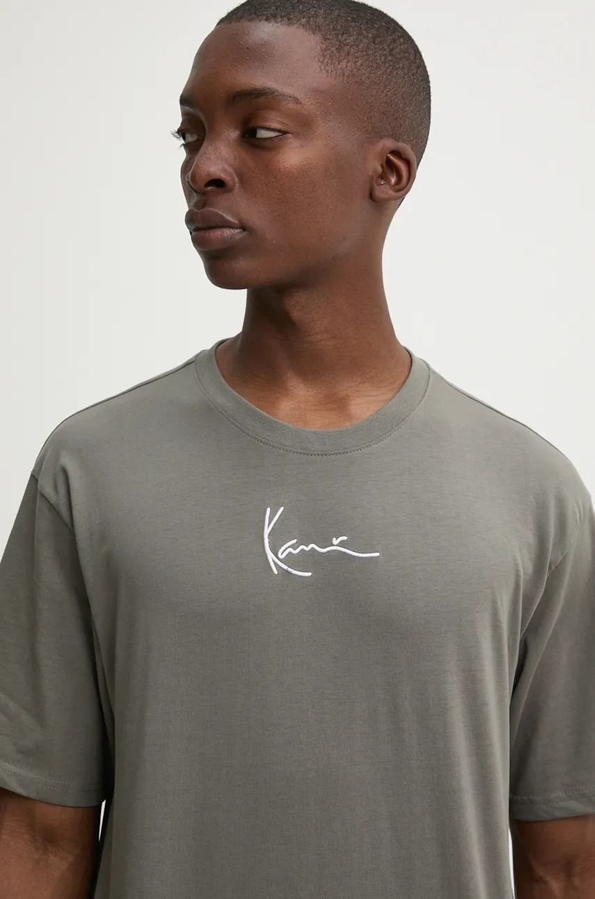 Karl Kani tricou din bumbac barbati, culoarea gri, neted, 60300100