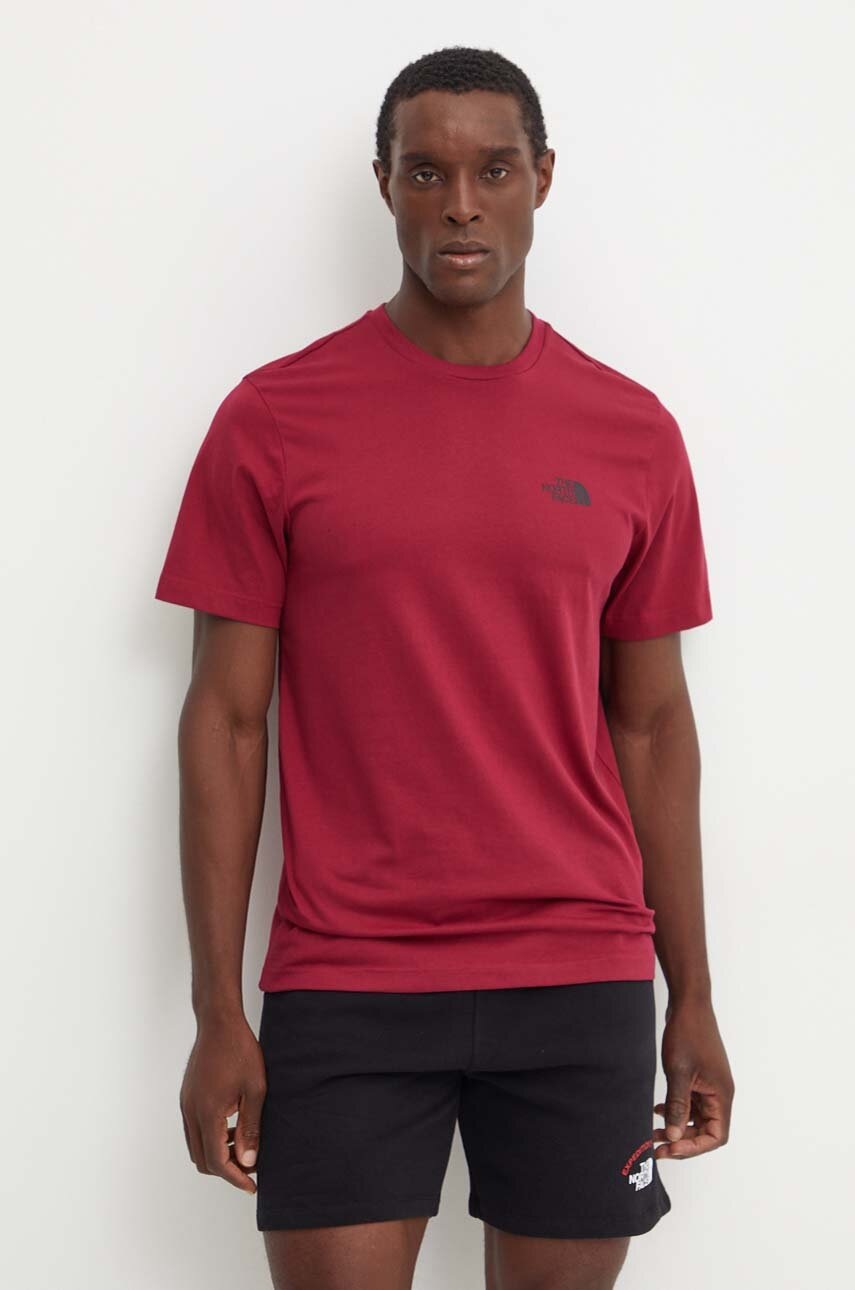 

Тениска The North Face / Simple Dome Tee в бордо с принт NF0A87NG1IX1