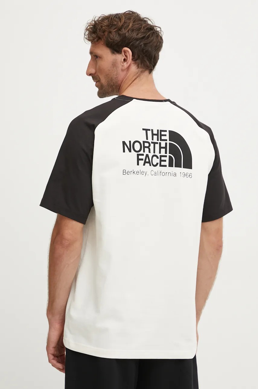 

Памучна тениска The North Face Heritage в бежово с десен NF0A89FWROU1, Бежов