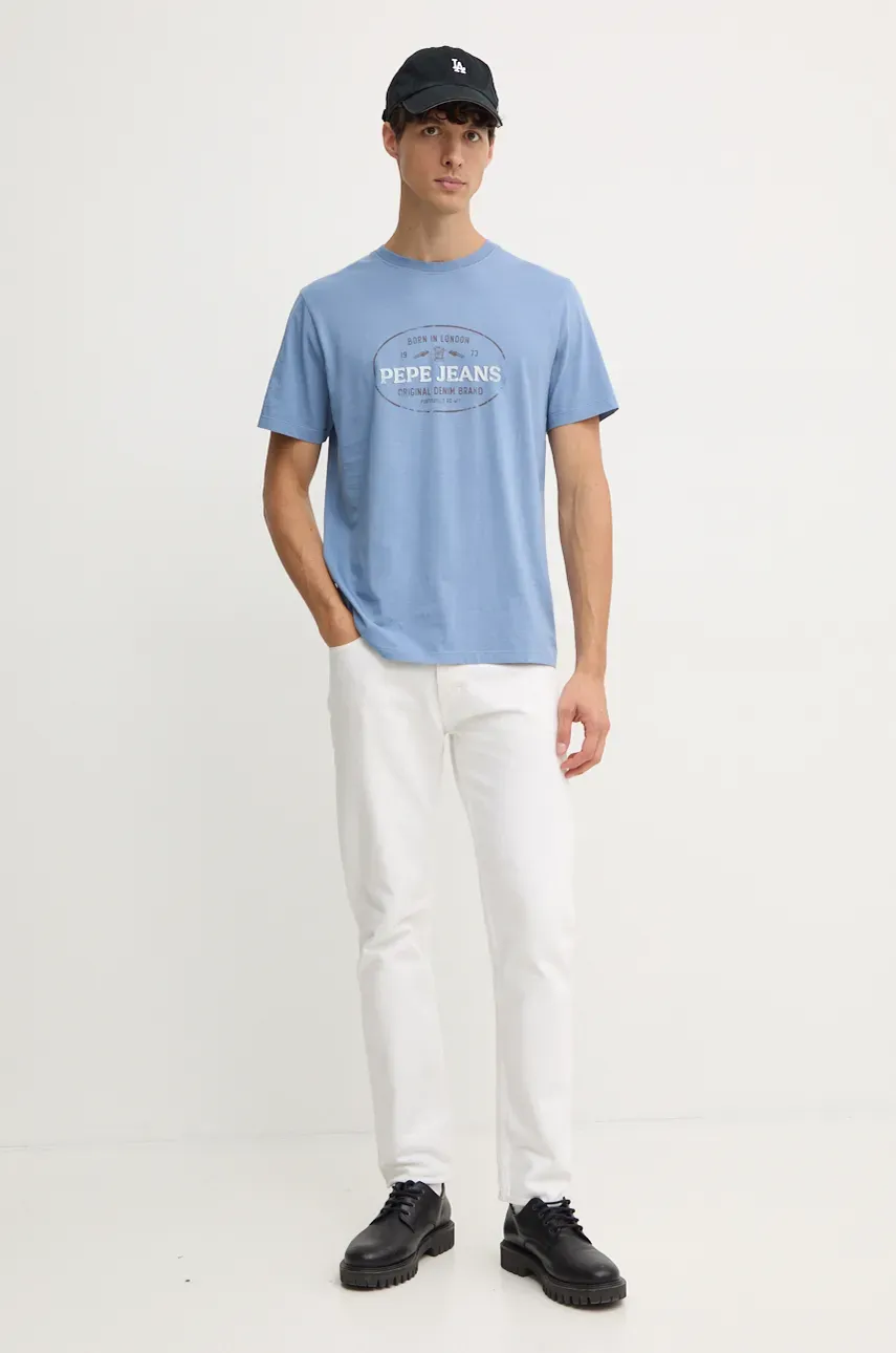 Хлопковая футболка Pepe Jeans ANDER мужская с принтом PM509621 Хлопковая футболка Pepe Jeans ANDER мужская с принтом PM509621