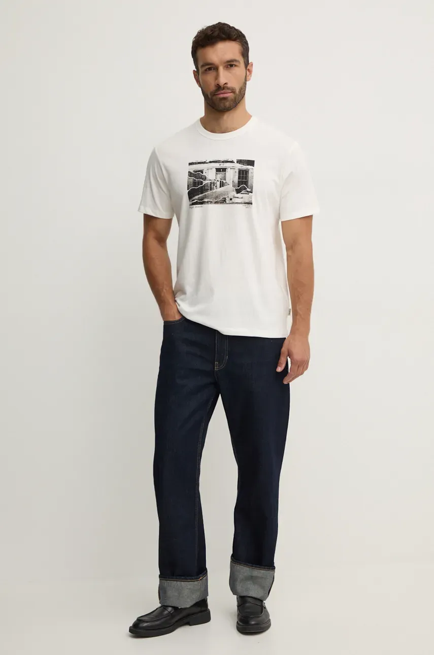 Футболка Pepe Jeans ARNEY мужская цвет белый с принтом PM509647 Футболка Pepe Jeans ARNEY мужская цвет белый с принтом PM509647