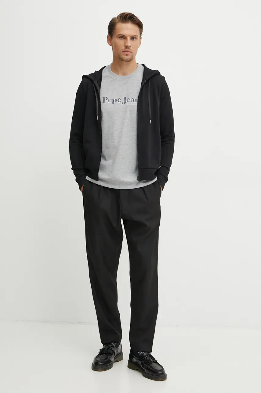 Футболка Pepe Jeans SOMERS TEE мужская цвет серый с принтом PM509649 Футболка Pepe Jeans SOMERS TEE мужская цвет серый с принтом PM509649