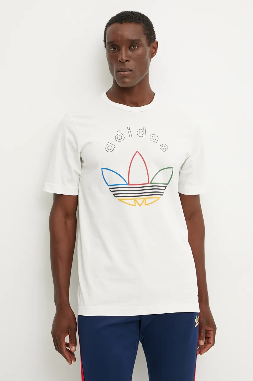 Футболка adidas Originals чоловіча колір бежевий з принтом IW3237 