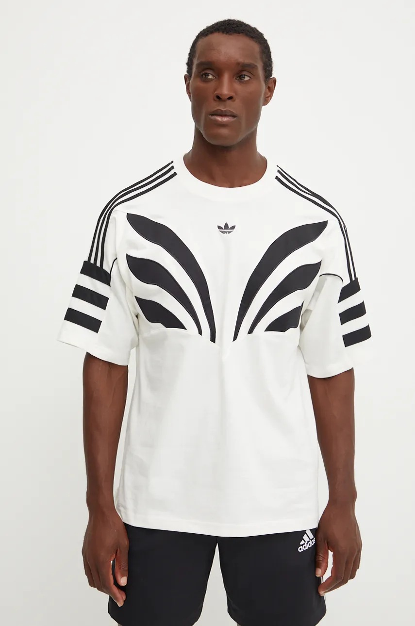 

Памучна тениска adidas Originals в бежово с десен IX6780, Бежов
