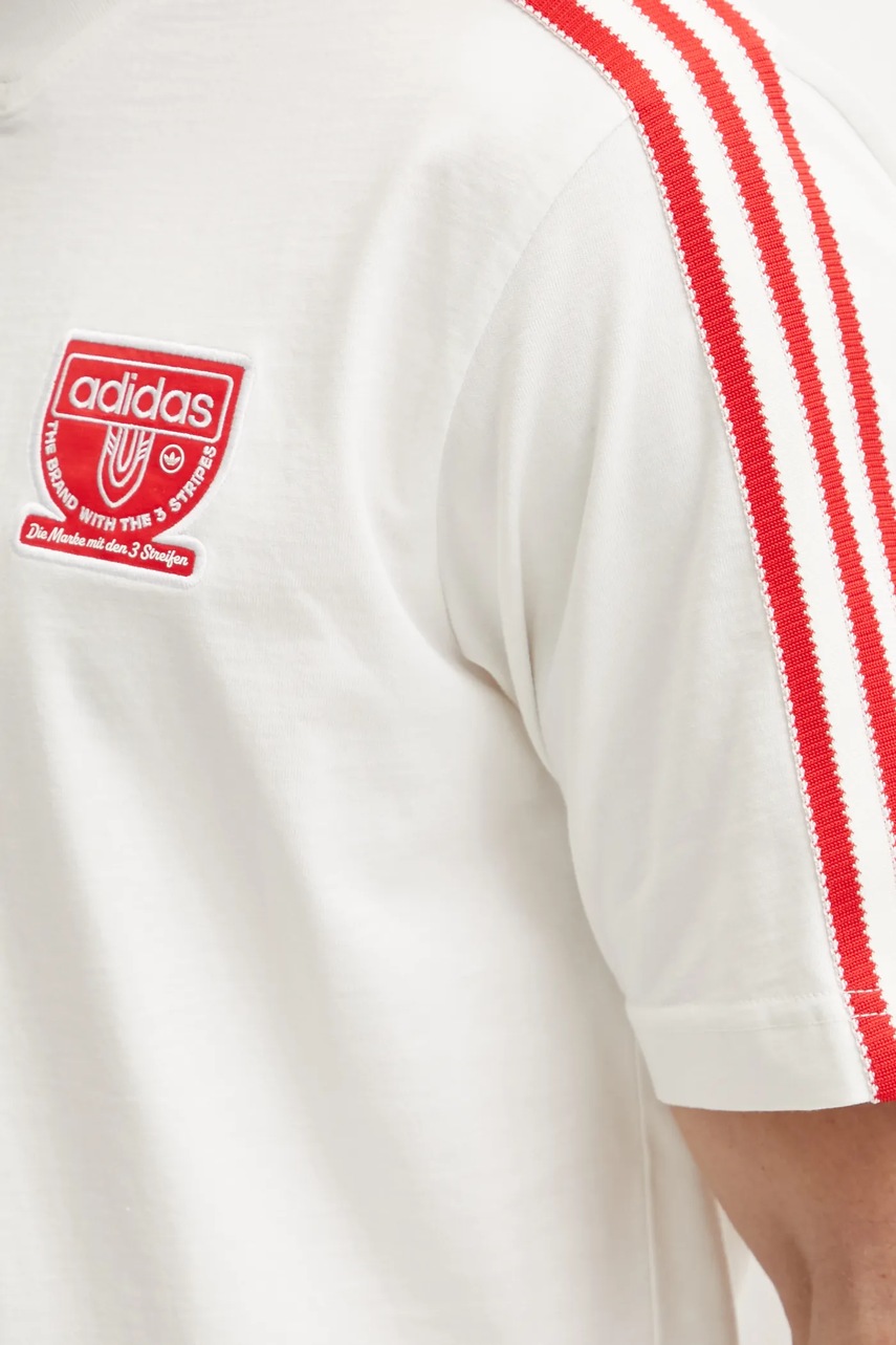 Βαμβακερό μπλουζάκι adidas Originals ανδρικό, χρώμα: μπεζ, IX9633 φωτογραφία