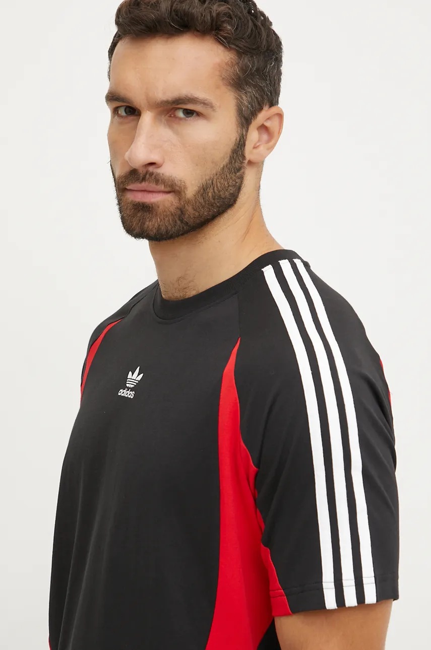 Бавовняна футболка adidas Originals чоловіча колір чорний візерунок IX9648 