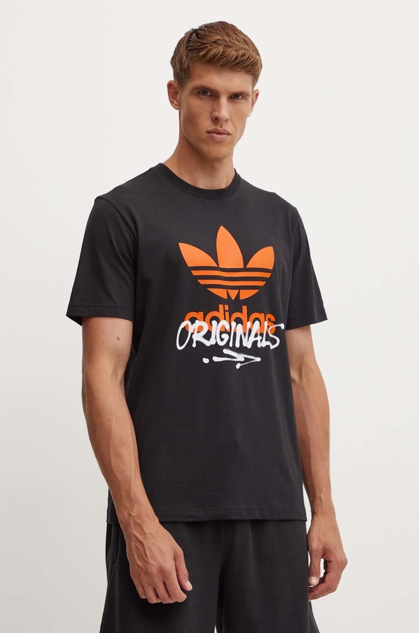 

Памучна тениска adidas Originals в черно с принт IZ2578, Черен