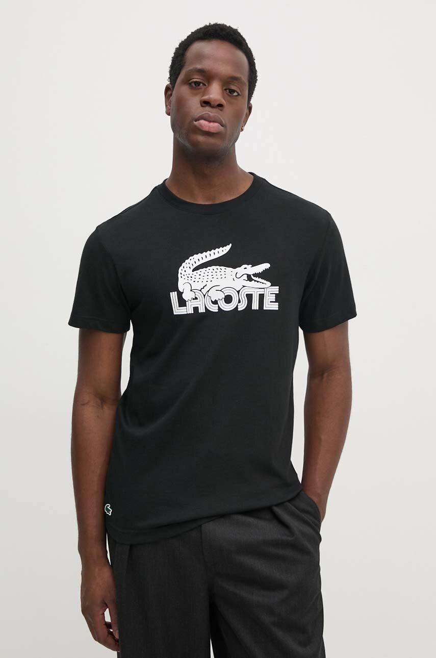 

Тениска Lacoste в червено с принт TH2508, Черен