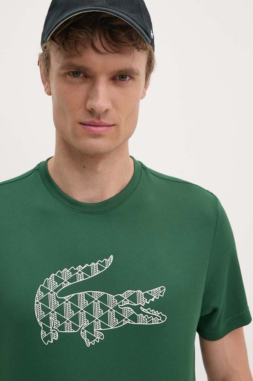 Levně Tričko Lacoste zelená barva, s potiskem, TH2623