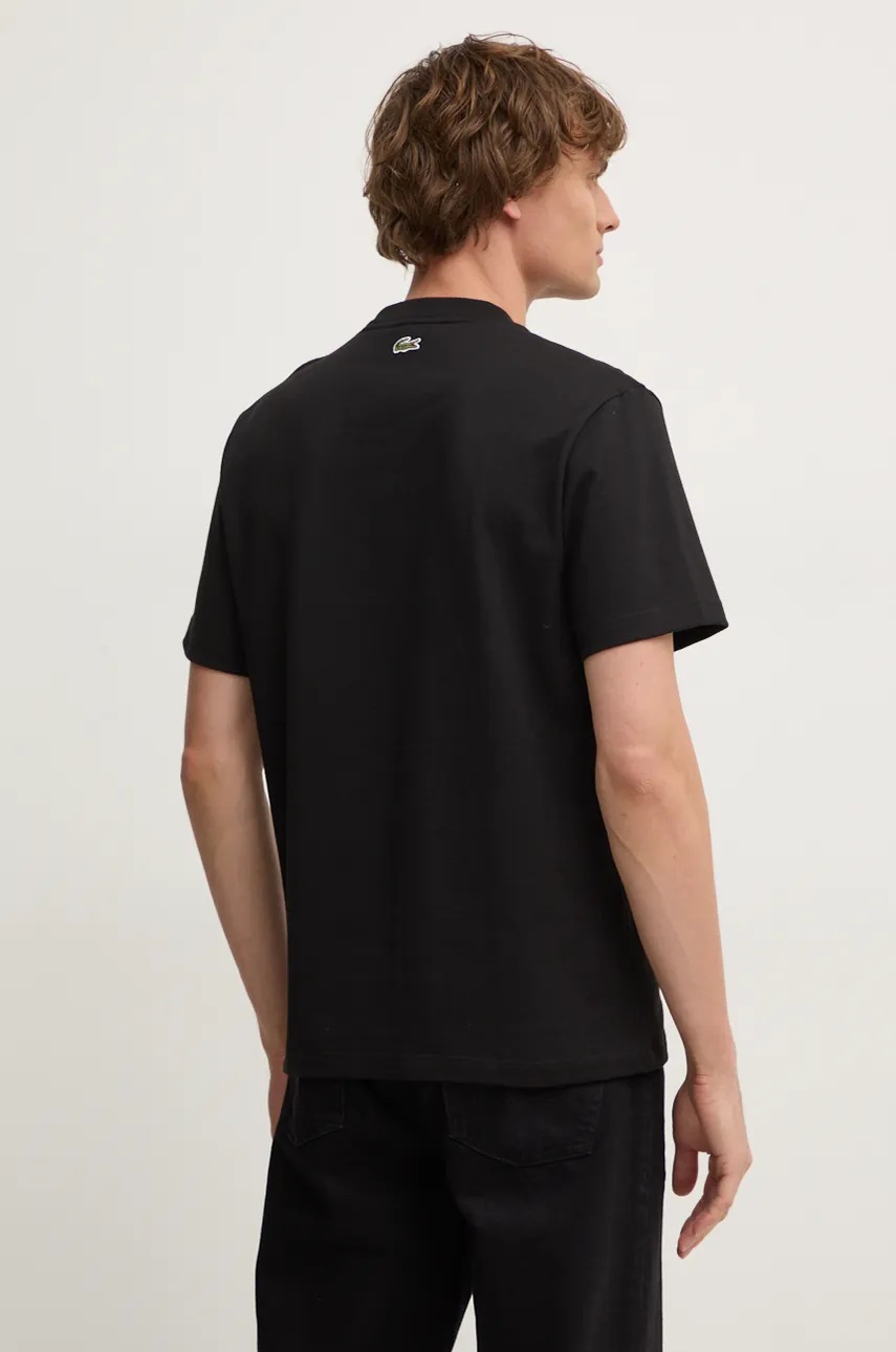 Футболка Lacoste чоловічий колір чорний з принтом TH4149 