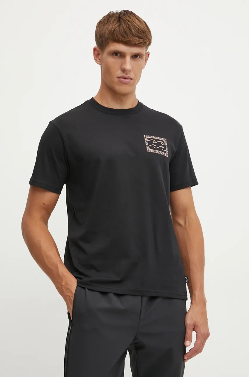 Billabong tricou din bumbac Crayon Wave barbati, culoarea negru, cu imprimeu, ABYZT02443 Billabong tricou din bumbac Crayon Wave barbati, culoarea negru, cu imprimeu, ABYZT02443