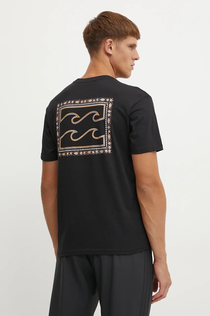 Бавовняна футболка Billabong Crayon Wave чоловіча колір чорний з принтом ABYZT02443 