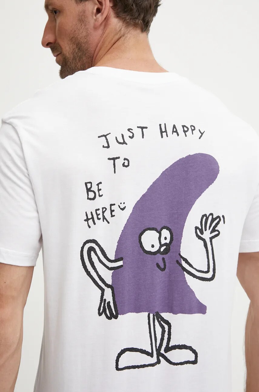Billabong tricou din bumbac Funghi Pocket barbati, culoarea alb, cu imprimeu, ABYZT02486