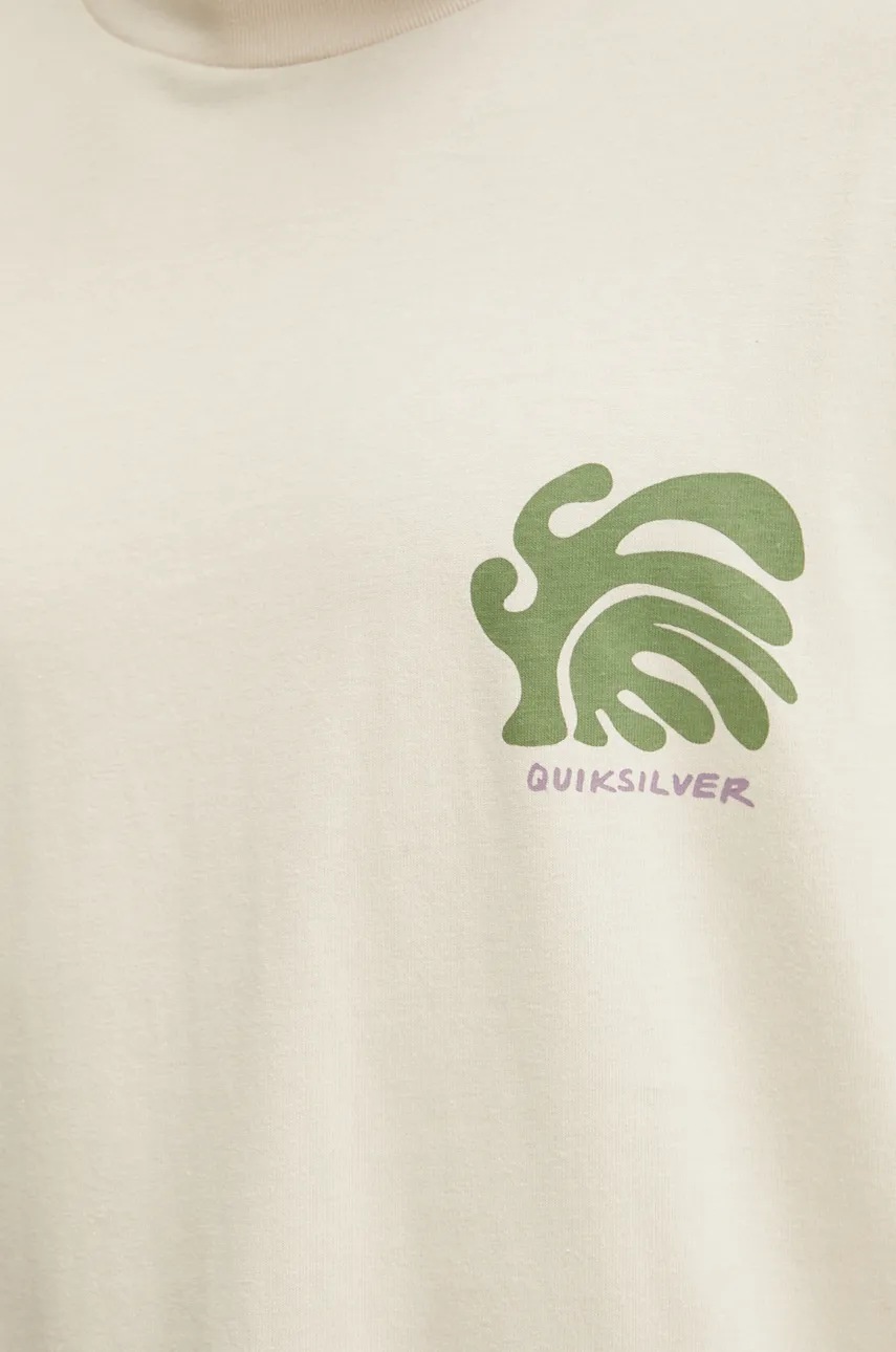 Бавовняна футболка Quiksilver Creations Mor чоловіча колір бежевий з принтом AQYZT09904 