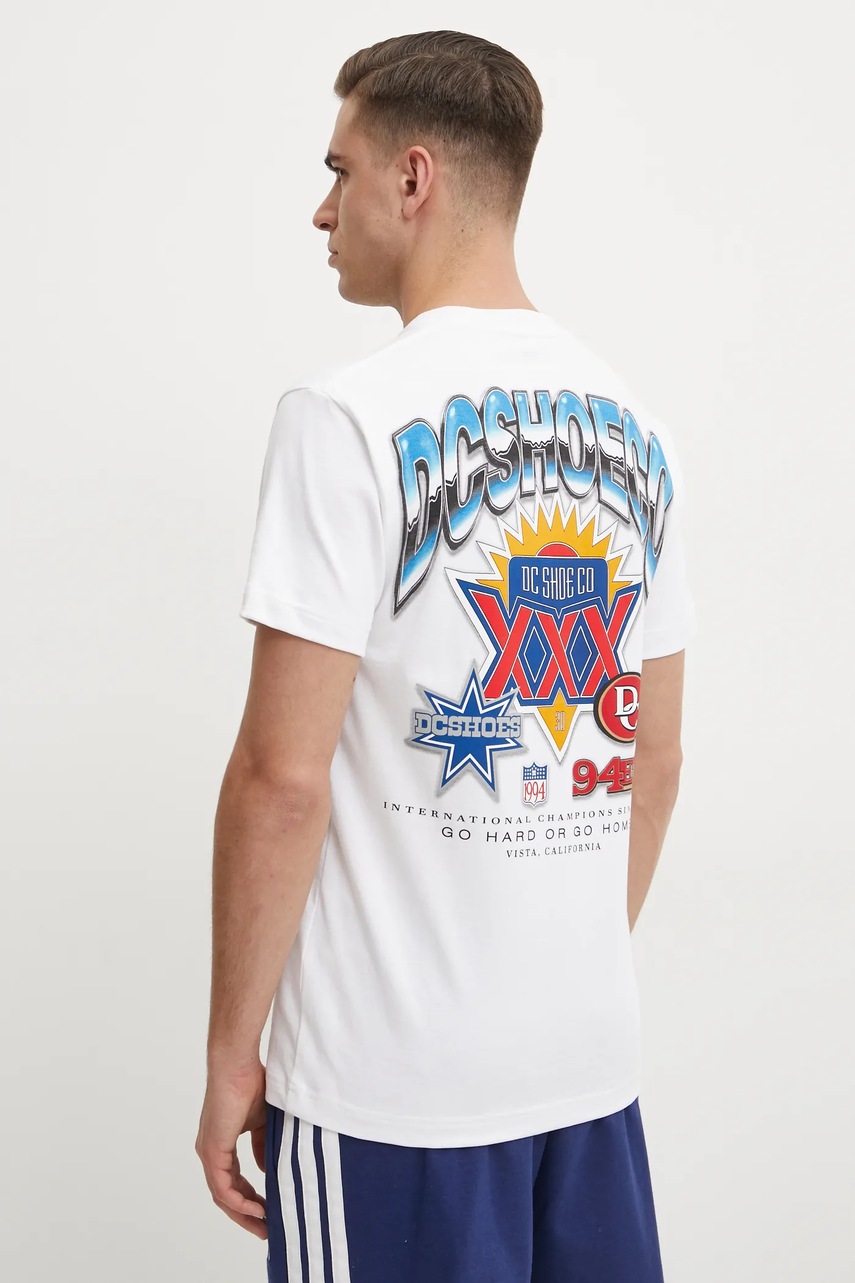 DC tricou din bumbac Go Home barbati, culoarea alb, modelator, ADYZT05429