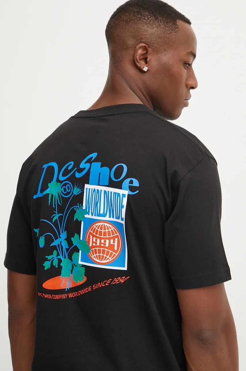 DC tricou din bumbac Transfer barbati, culoarea negru, cu imprimeu, ADYZT05411 DC tricou din bumbac Transfer barbati, culoarea negru, cu imprimeu, ADYZT05411