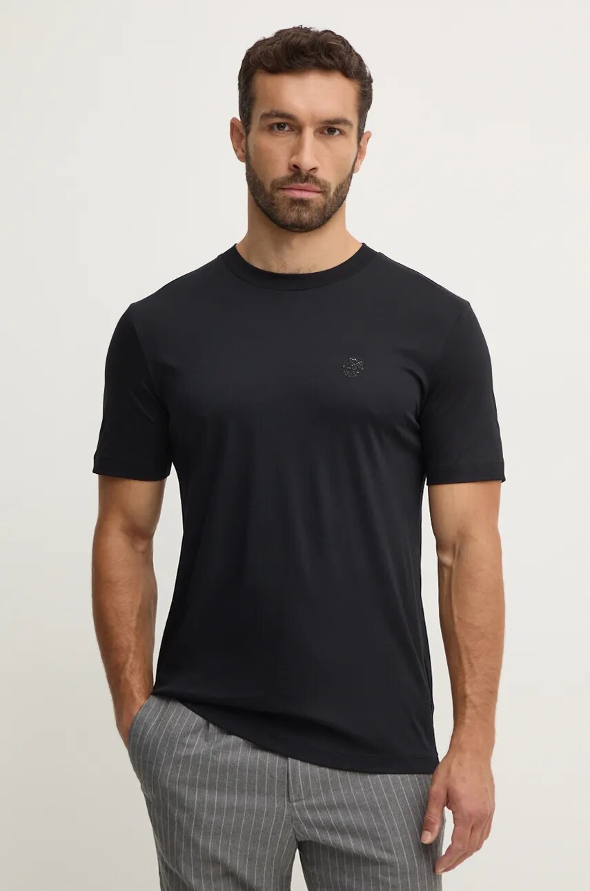 BOSS tricou barbati, culoarea negru, neted, 50527666