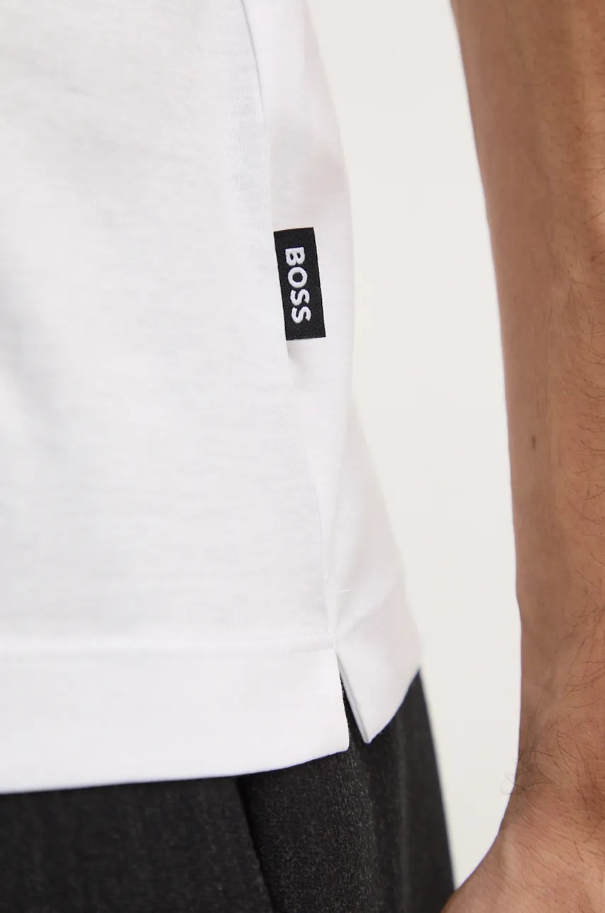 Βαμβακερό μπλουζάκι BOSS ανδρικό, χρώμα: άσπρο, 50523931 φωτογραφία