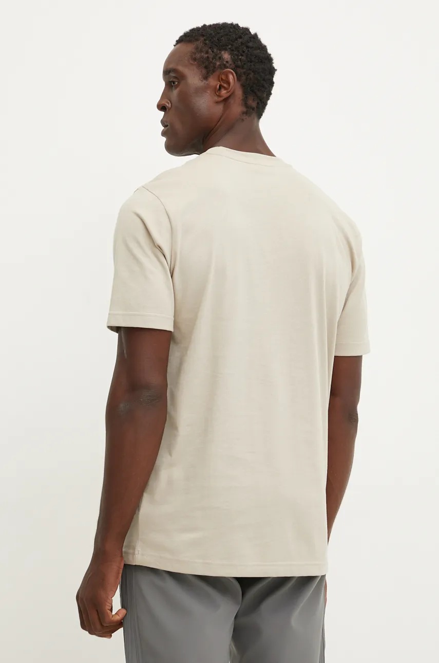 Бавовняна футболка adidas Originals Outline Tee чоловіча колір бежевий з аплікацією IW5824 