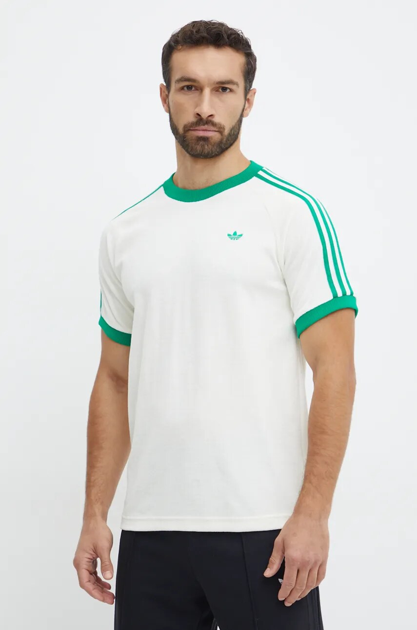 adidas Originals tricou Cali Tee barbati, culoarea bej, modelator, JN5965