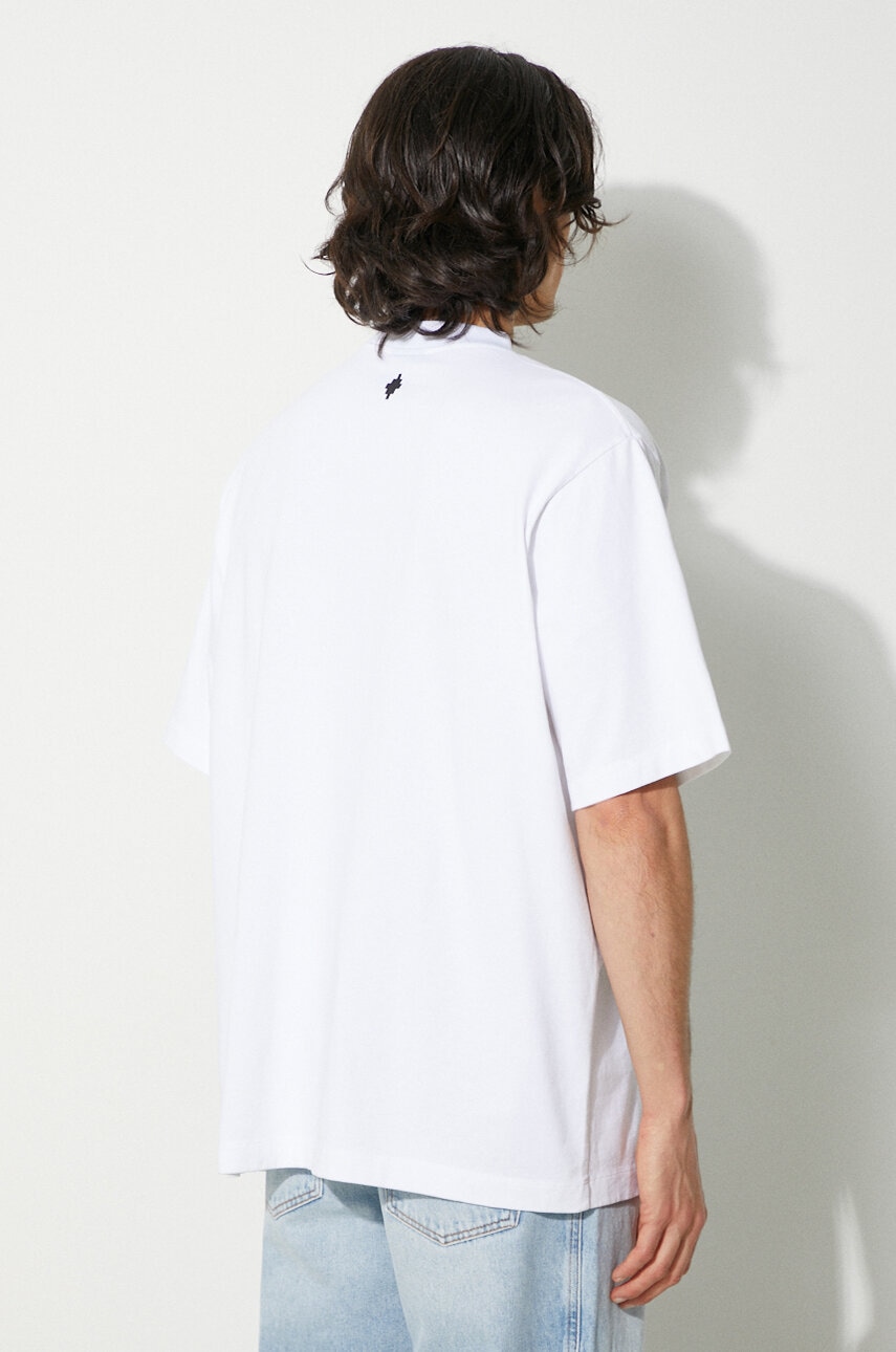 Marcelo Burlon pamut póló Ama Over Tee fehér, férfi, nyomott mintás, CMAA054F24JER00B0110 termék 2. képe