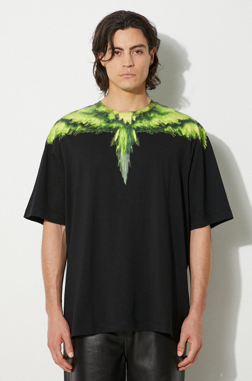 Bavlněné tričko Marcelo Burlon Colordust Wings Over Tee černá barva, s potiskem, CMAA054F24JER0011055