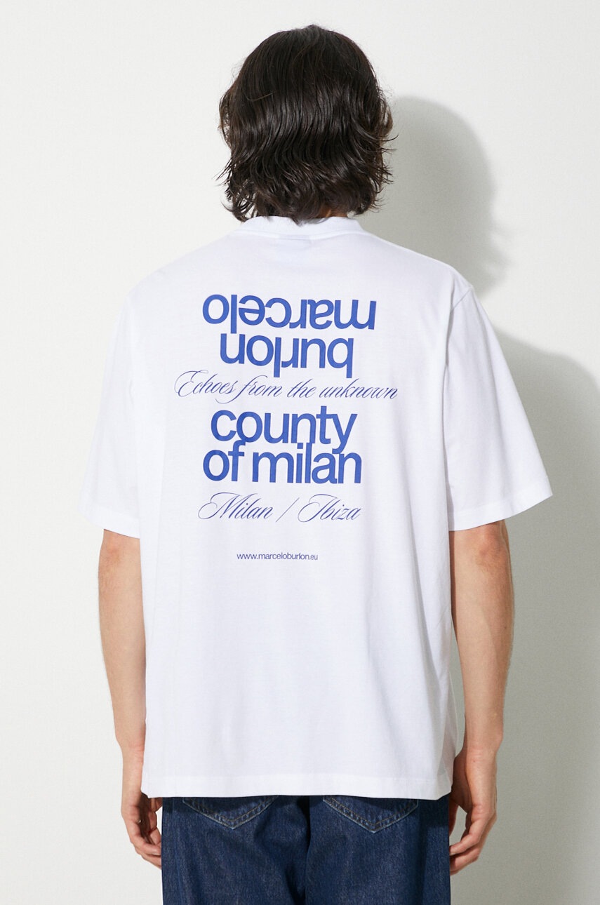 Бавовняна футболка Marcelo Burlon MCBM Slogan Over Tee чоловіча колір білий з принтом CMAA054F24JER0070145 