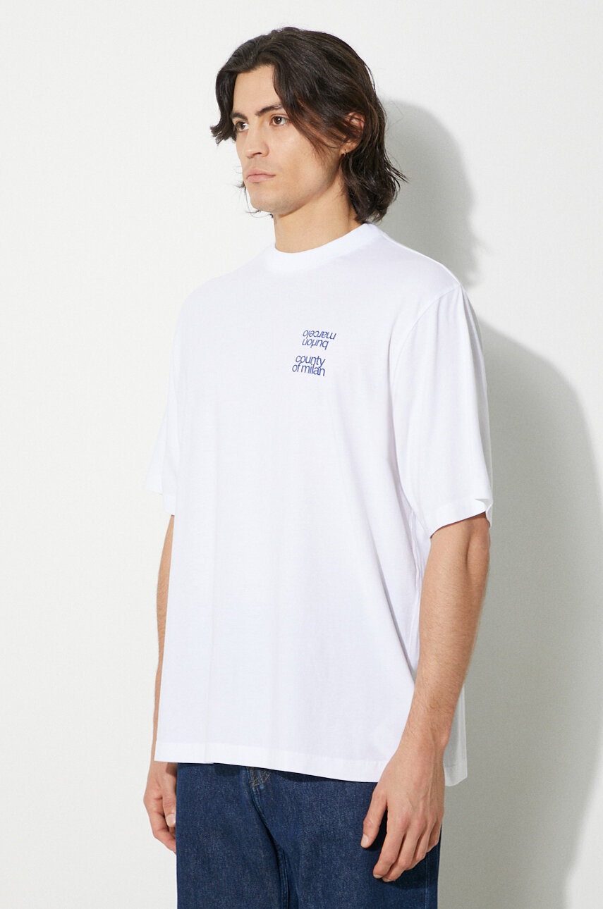 Бавовняна футболка Marcelo Burlon MCBM Slogan Over Tee чоловіча колір білий з принтом CMAA054F24JER0070145 