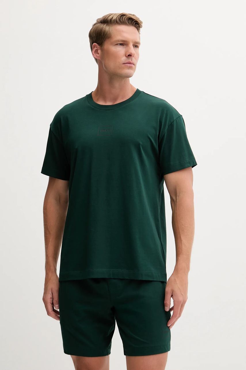 HUGO tricou lounge culoarea alb, cu imprimeu, 50525236
