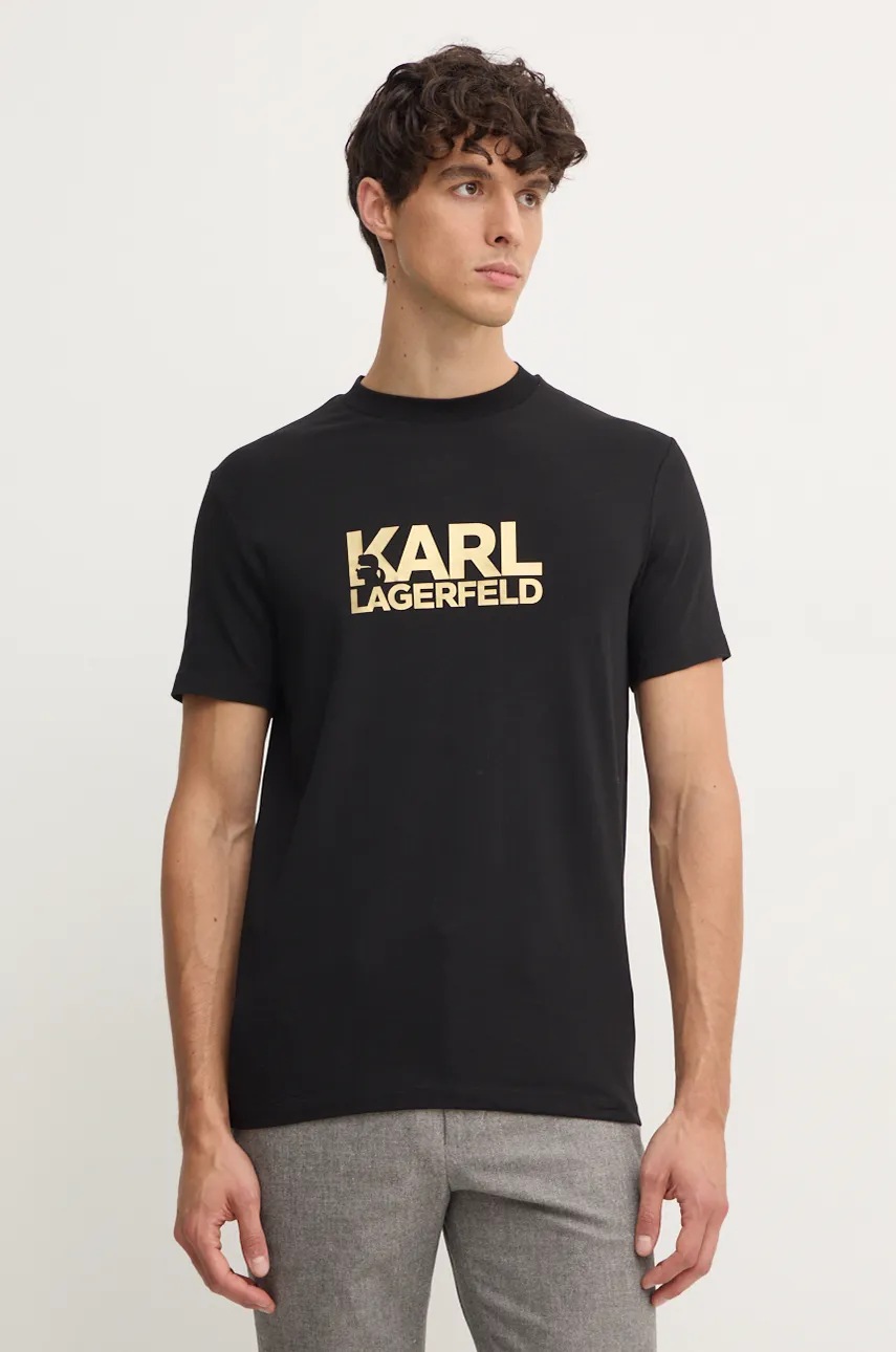 

Тениска Karl Lagerfeld в черно с принт 544235.755087, Черен