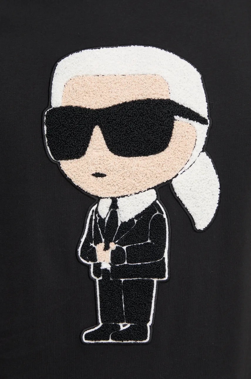 Бавовняна футболка Karl Lagerfeld чоловіча колір чорний з аплікацією 544250.755075 