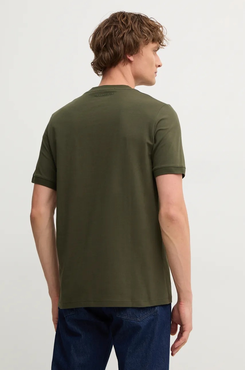 Karl Lagerfeld t-shirt zöld, férfi, nyomott mintás, 544221.755055 termék 2. képe