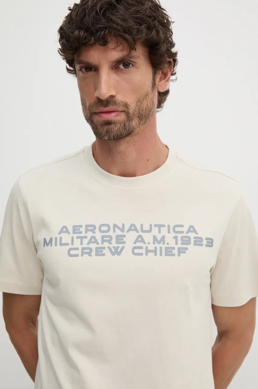 

Тениска Aeronautica Militare в бежово с принт TS2330J611, Бежов